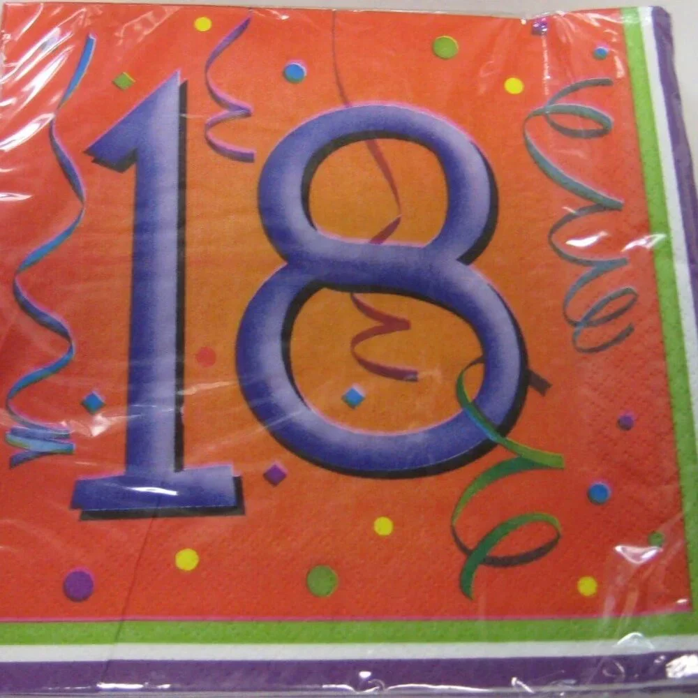 Unique 18th Birthday Luncheon Napkins Party Supplies 16 Count